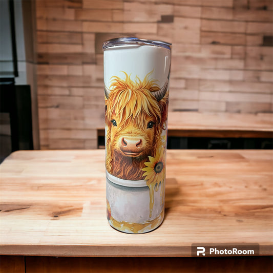 20 oz tumbler Highland cow